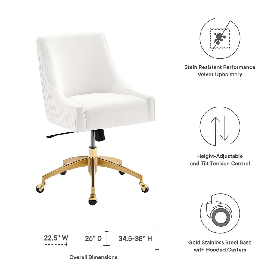 Pierce Performance Velvet Office Chair in White