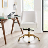 Pierce Performance Velvet Office Chair in White