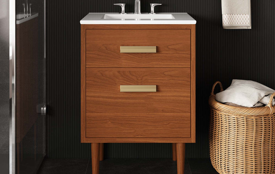 Arbor 24" Teak Wood Bathroom Vanity Cabinet (Sink Basin Not Included) in Natural