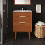 Arbor 24" Teak Wood Bathroom Vanity Cabinet (Sink Basin Not Included) in Natural