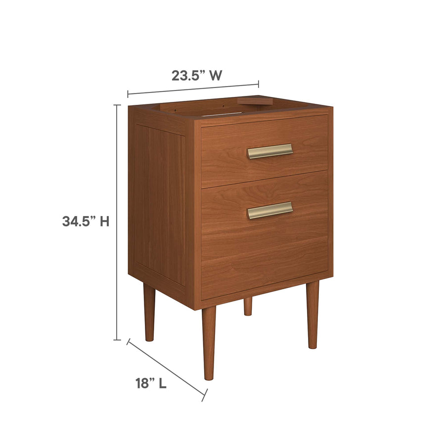 Arbor 24" Teak Wood Bathroom Vanity Cabinet (Sink Basin Not Included) in Natural
