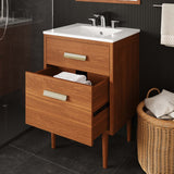 Arbor 24" Teak Wood Bathroom Vanity Cabinet (Sink Basin Not Included) in Natural