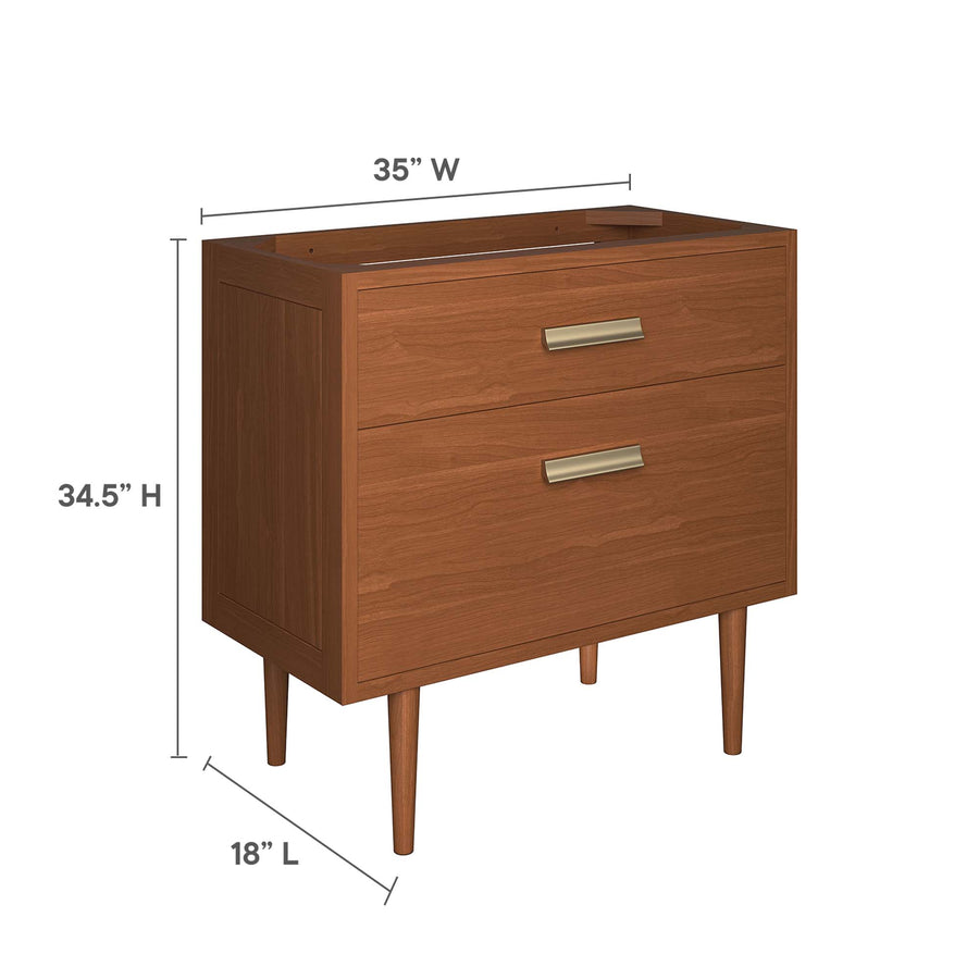 Arbor 36" Teak Wood Bathroom Vanity Cabinet (Sink Basin Not Included) in Natural
