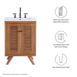 Veranda 24" Teak Wood Bathroom Vanity Cabinet (Sink Basin Not Included) in Natural