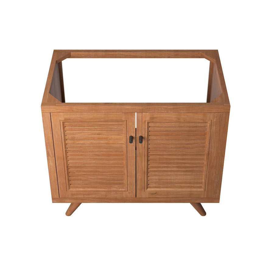 Veranda 36" Teak Wood Bathroom Vanity Cabinet (Sink Basin Not Included) in Natural