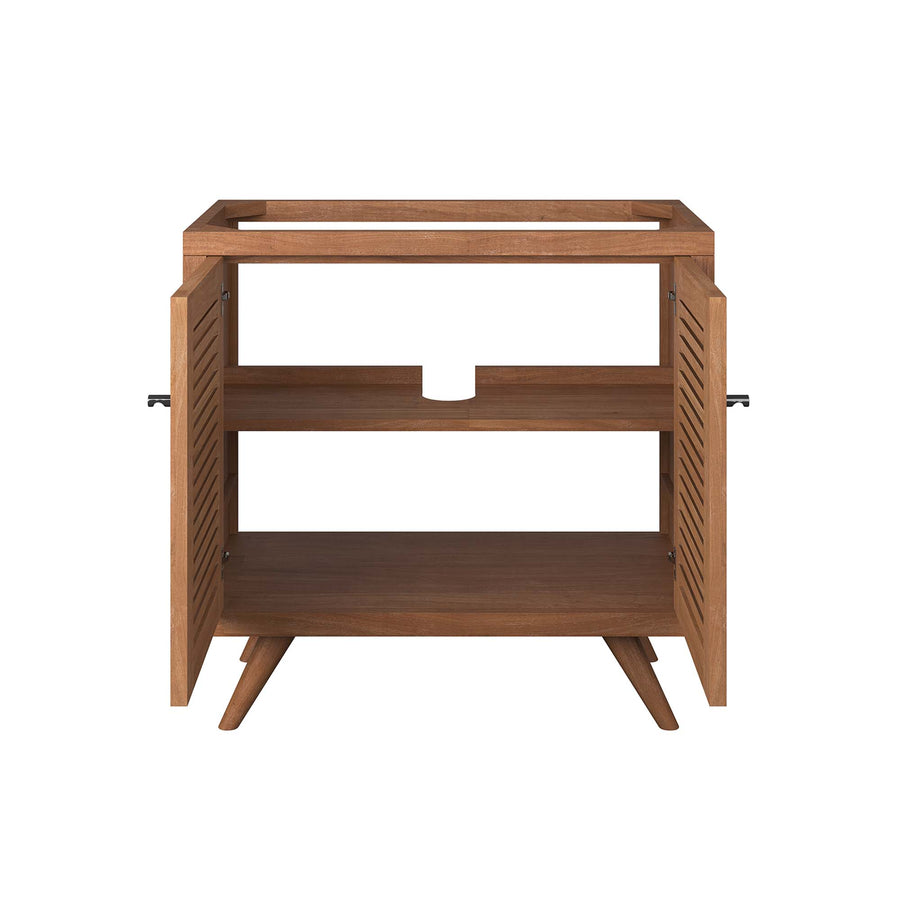Veranda 36" Teak Wood Bathroom Vanity Cabinet (Sink Basin Not Included) in Natural
