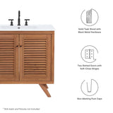 Veranda 36" Teak Wood Bathroom Vanity Cabinet (Sink Basin Not Included) in Natural