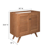 Veranda 36" Teak Wood Bathroom Vanity Cabinet (Sink Basin Not Included) in Natural