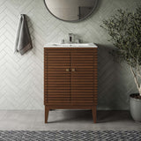 Hearth 24" Wood Bathroom Vanity Cabinet (Sink Basin Not Included) in Walnut