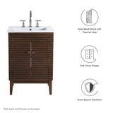 Hearth 24" Wood Bathroom Vanity Cabinet (Sink Basin Not Included) in Walnut