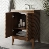 Hearth 24" Wood Bathroom Vanity Cabinet (Sink Basin Not Included) in Walnut