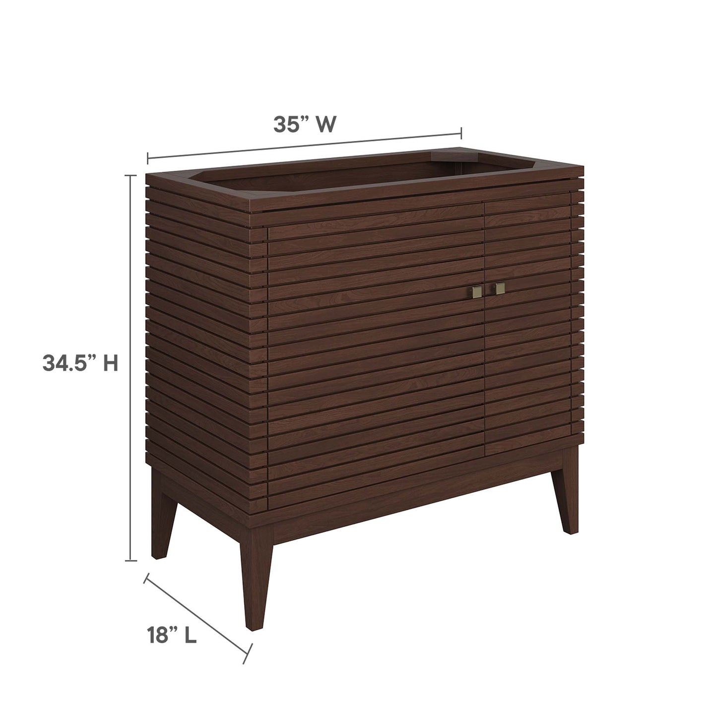 Ledger 36" Wood Bathroom Vanity Cabinet (Sink Basin Not Included) by Furniture For America