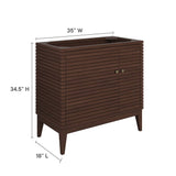 Hearth 36" Wood Bathroom Vanity Cabinet (Sink Basin Not Included) in Walnut