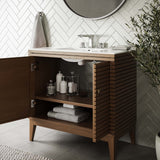 Hearth 36" Wood Bathroom Vanity Cabinet (Sink Basin Not Included) in Walnut