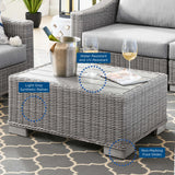 Harlow 4-Piece Outdoor Patio Wicker Rattan Furniture Set in Light Gray Gray