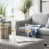 Harlow 4-Piece Outdoor Patio Wicker Rattan Furniture Set in Light Gray Gray