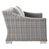 Harlow 4-Piece Outdoor Patio Wicker Rattan Furniture Set in Light Gray Gray