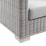 Harlow 4-Piece Outdoor Patio Wicker Rattan Furniture Set in Light Gray Gray