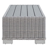 Harlow 4-Piece Outdoor Patio Wicker Rattan Furniture Set in Light Gray Navy