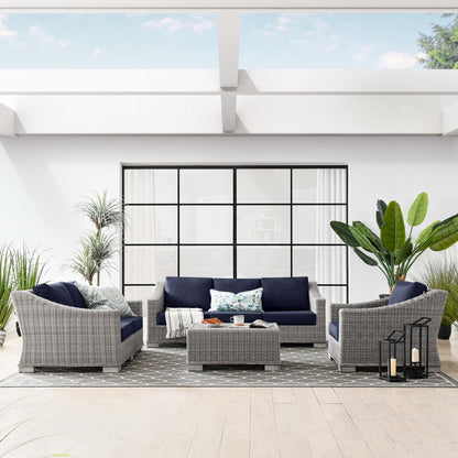 Conway 4-Piece Outdoor Patio Wicker Rattan Furniture Set by Furniture For America