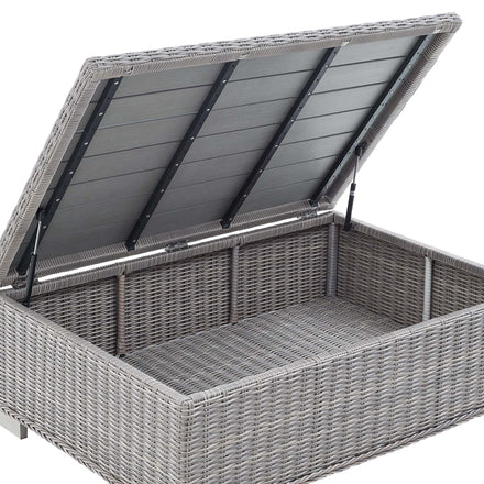 Conway 5-Piece Outdoor Patio Wicker Rattan Furniture Set in Light Gray Gray