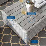 Harlow 4-Piece Outdoor Patio Wicker Rattan Furniture Set in Light Gray Gray