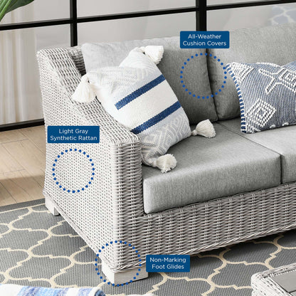 Conway 4-Piece Outdoor Patio Wicker Rattan Furniture Set by Furniture For America