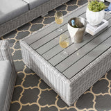 Harlow 4-Piece Outdoor Patio Wicker Rattan Furniture Set in Light Gray Gray