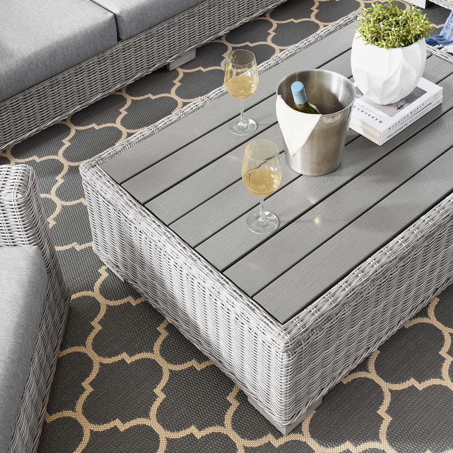Harlow 4-Piece Outdoor Patio Wicker Rattan Furniture Set in Light Gray Gray