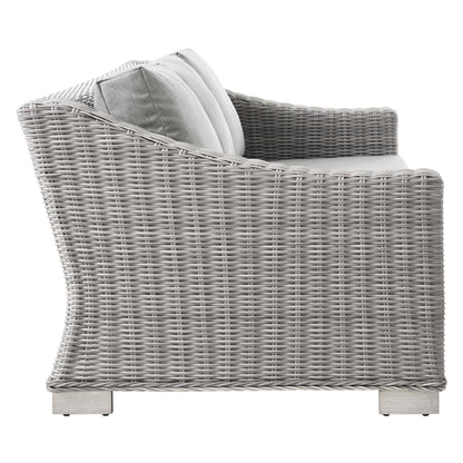 Conway 4-Piece Outdoor Patio Wicker Rattan Furniture Set by Furniture For America
