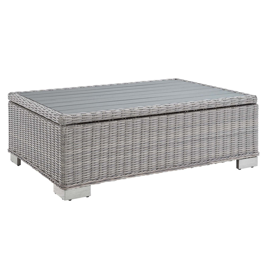 Harlow 4-Piece Outdoor Patio Wicker Rattan Furniture Set in Light Gray Gray