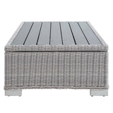 Harlow 4-Piece Outdoor Patio Wicker Rattan Furniture Set in Light Gray Gray