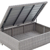 Harlow 4-Piece Outdoor Patio Wicker Rattan Furniture Set in Light Gray Gray