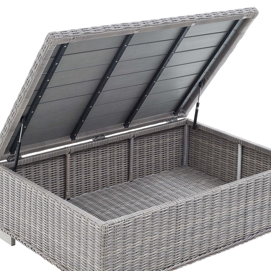 Harlow 4-Piece Outdoor Patio Wicker Rattan Furniture Set in Light Gray Gray