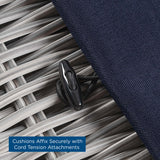 Harlow 4-Piece Outdoor Patio Wicker Rattan Furniture Set in Light Gray Navy