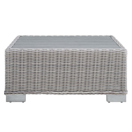 Conway 5-Piece Outdoor Patio Wicker Rattan Furniture Set in Light Gray Gray