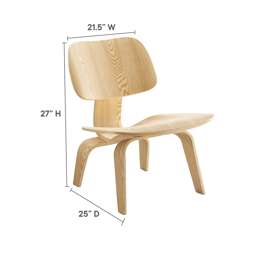 Zephyr Wood Lounge Chair in Natural