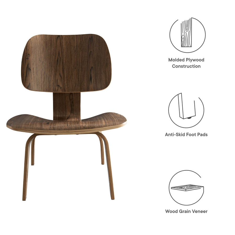 Zephyr Wood Lounge Chair in Walnut