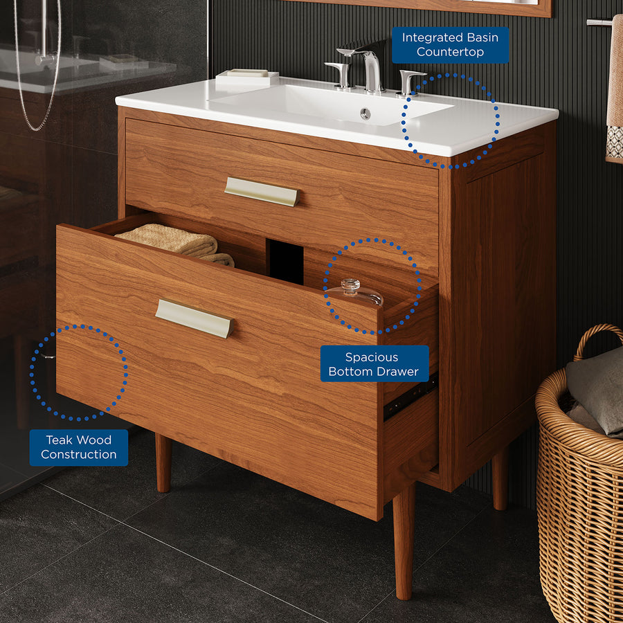 Arbor 36" Bathroom Vanity in Natural White
