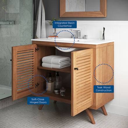 Birdie 36" Bathroom Vanity in Natural White