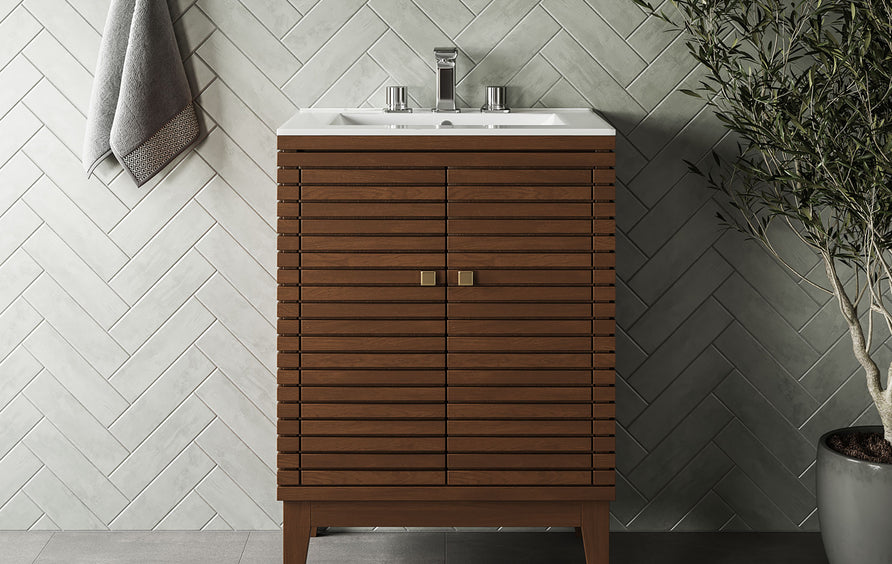 Hearth 24" Bathroom Vanity in Walnut White