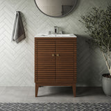 Hearth 24" Bathroom Vanity in Walnut White