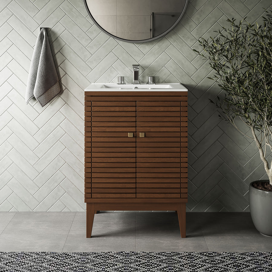 Hearth 24" Bathroom Vanity in Walnut White