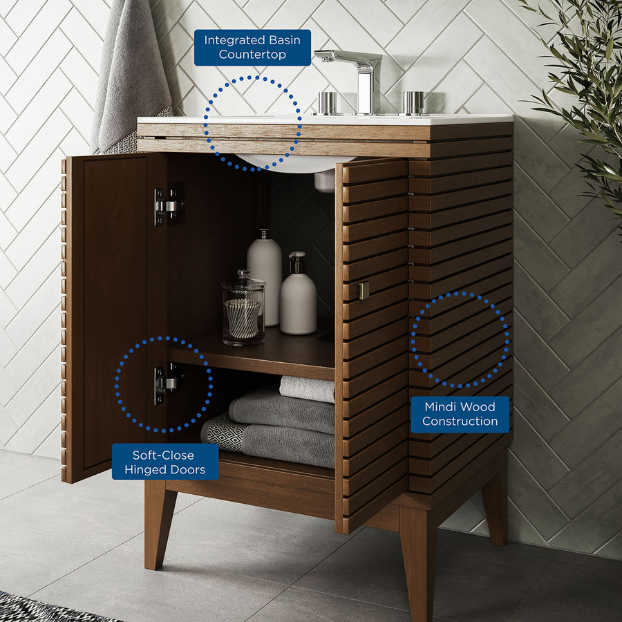 Hearth 24" Bathroom Vanity in Walnut White