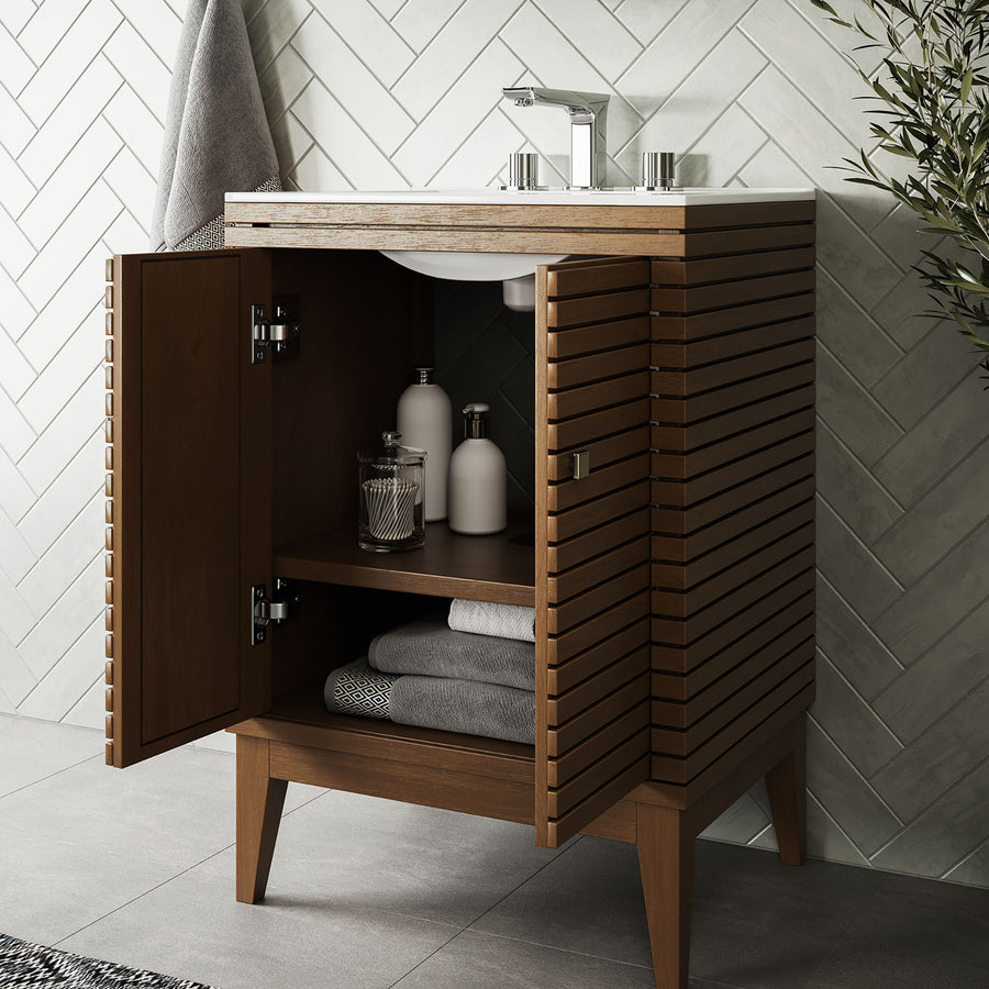 Hearth 24" Bathroom Vanity in Walnut White