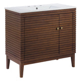 Hearth 36" Bathroom Vanity in Walnut White