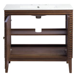 Hearth 36" Bathroom Vanity in Walnut White