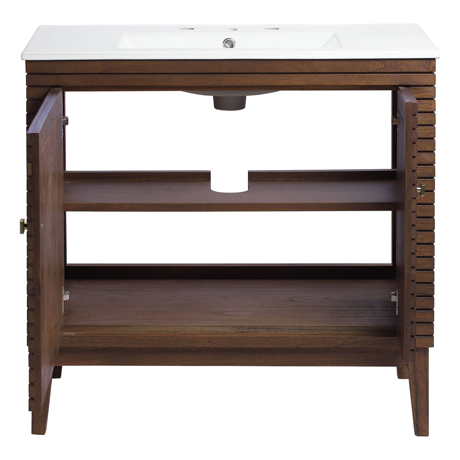 Hearth 36" Bathroom Vanity in Walnut White