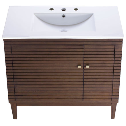 Ledger 36" Bathroom Vanity in Walnut White