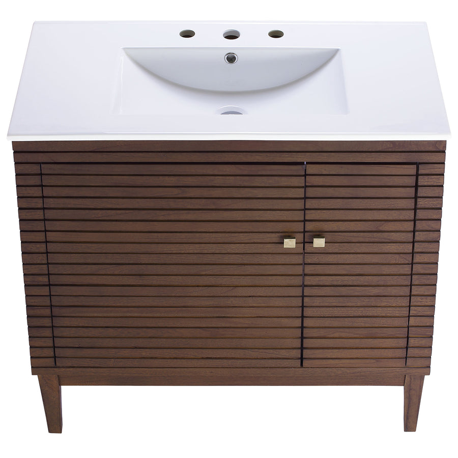 Hearth 36" Bathroom Vanity in Walnut White